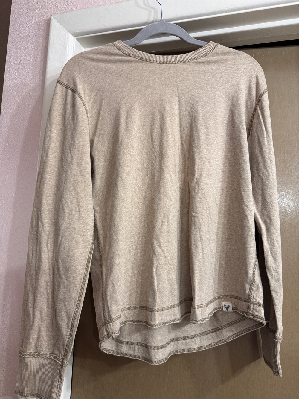 Men's Lightweight Long-Sleeve Crewneck Sweatshirt - Beige